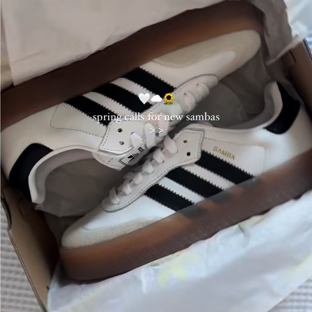 Adidas Platform Sambas in Classic White and Black
